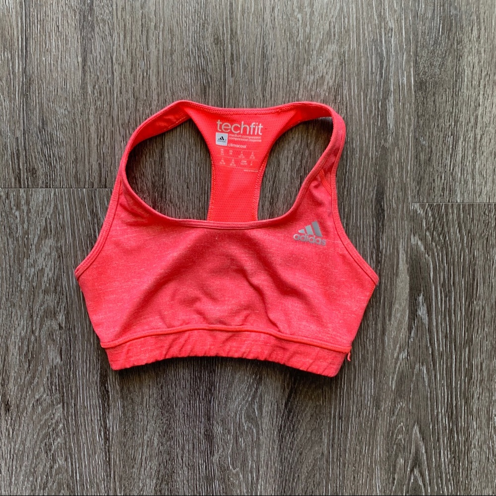 Adidas TechFit Climacool Sports Bra Orange XS